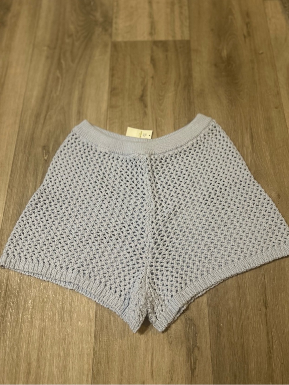 Aerie Offline Ice Blue Open Knit Shorts